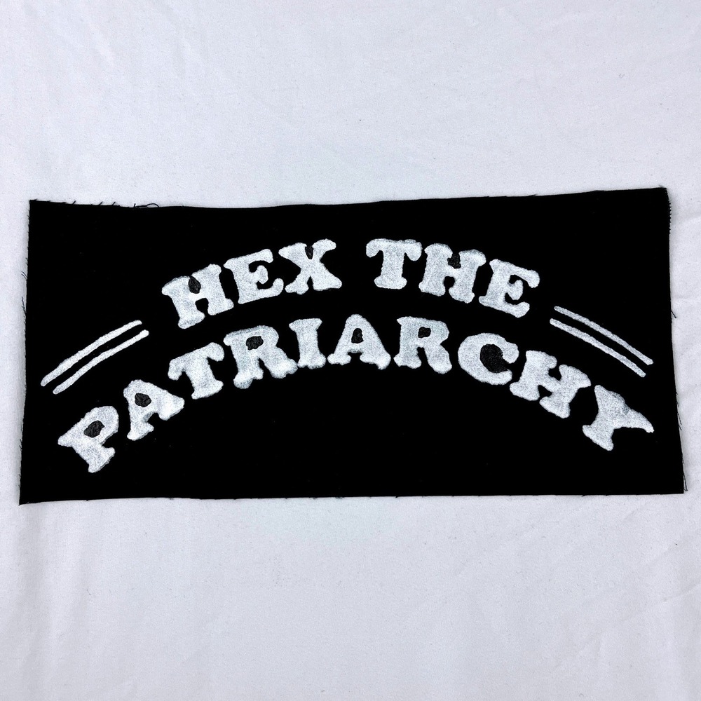 Hex The Patriarchy Patch DIY Hand painted Punk Patch Goth Emo Crust Punk Grunge
